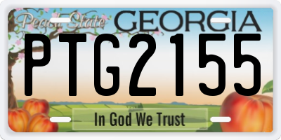 GA license plate PTG2155