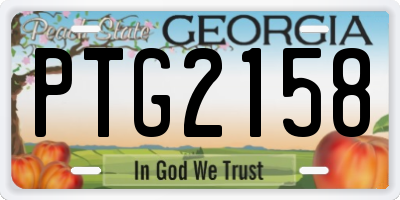 GA license plate PTG2158