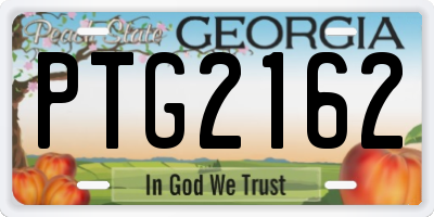 GA license plate PTG2162