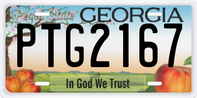 GA license plate PTG2167
