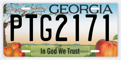 GA license plate PTG2171