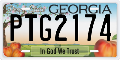 GA license plate PTG2174