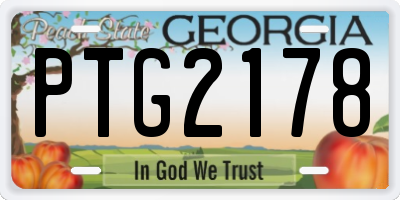GA license plate PTG2178