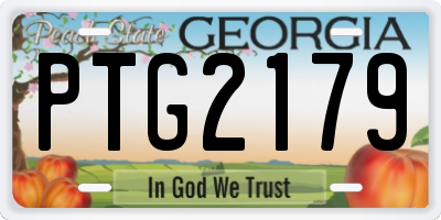 GA license plate PTG2179