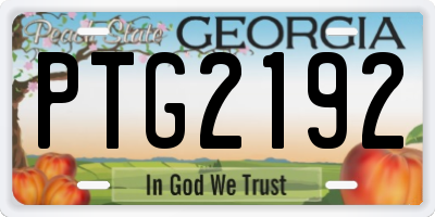 GA license plate PTG2192