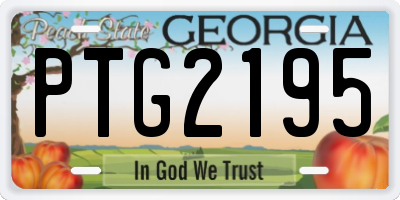 GA license plate PTG2195