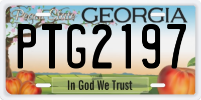 GA license plate PTG2197