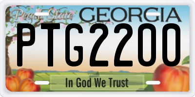 GA license plate PTG2200