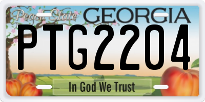 GA license plate PTG2204