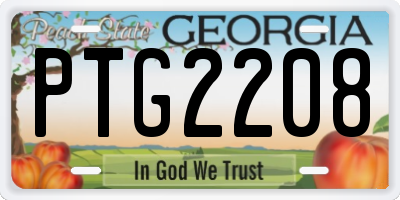 GA license plate PTG2208