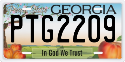 GA license plate PTG2209