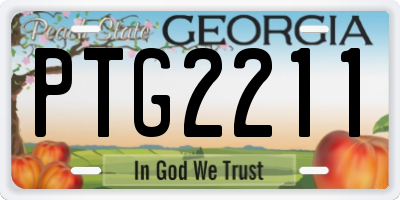GA license plate PTG2211