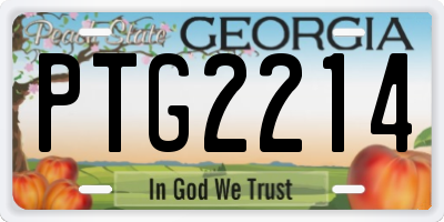 GA license plate PTG2214