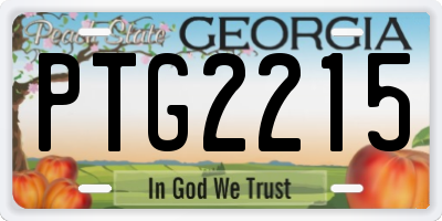 GA license plate PTG2215