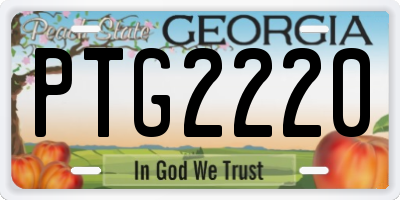 GA license plate PTG2220