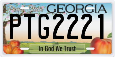 GA license plate PTG2221
