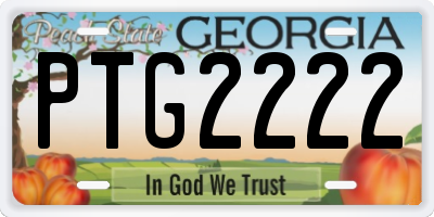 GA license plate PTG2222