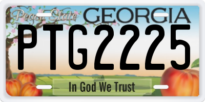 GA license plate PTG2225