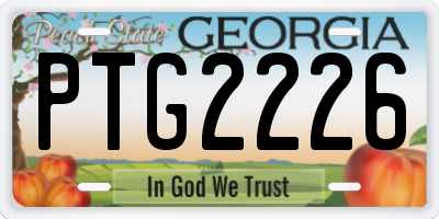 GA license plate PTG2226