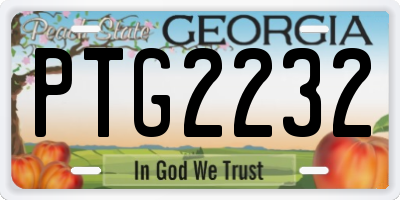 GA license plate PTG2232
