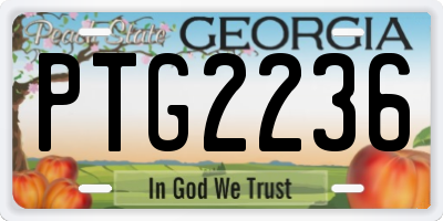 GA license plate PTG2236