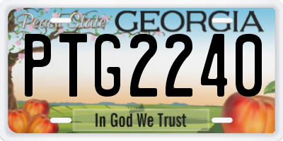 GA license plate PTG2240