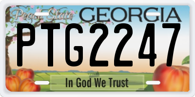 GA license plate PTG2247