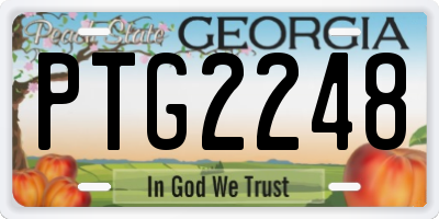 GA license plate PTG2248