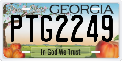 GA license plate PTG2249