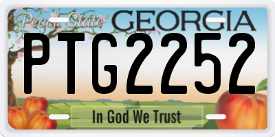GA license plate PTG2252