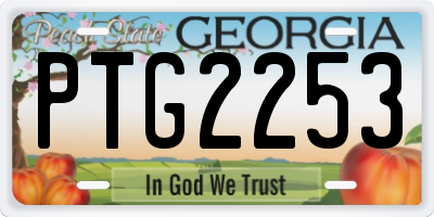 GA license plate PTG2253