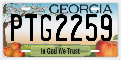 GA license plate PTG2259