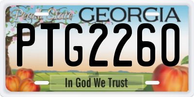 GA license plate PTG2260