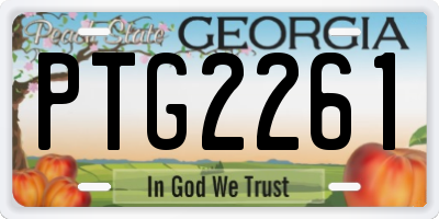 GA license plate PTG2261