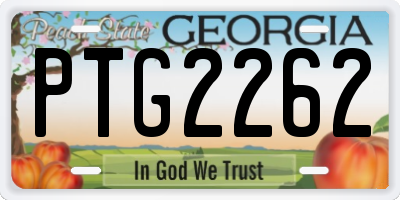 GA license plate PTG2262