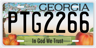 GA license plate PTG2266