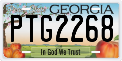 GA license plate PTG2268