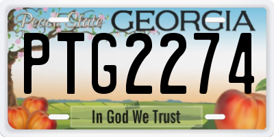 GA license plate PTG2274