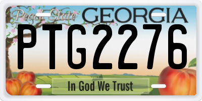 GA license plate PTG2276
