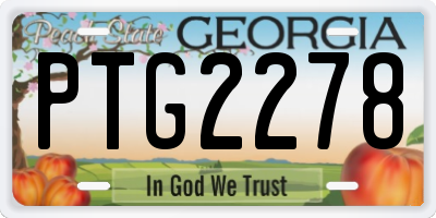 GA license plate PTG2278