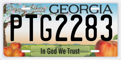 GA license plate PTG2283
