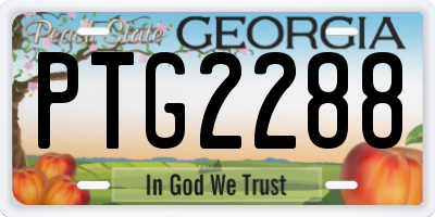 GA license plate PTG2288