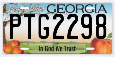 GA license plate PTG2298
