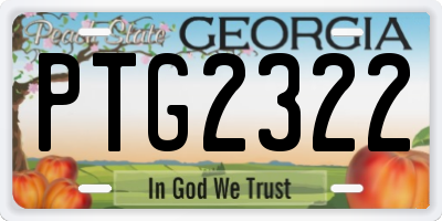 GA license plate PTG2322