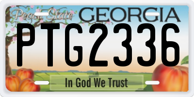 GA license plate PTG2336