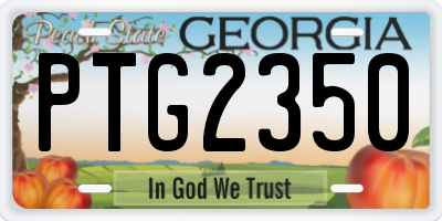 GA license plate PTG2350
