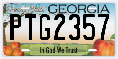 GA license plate PTG2357