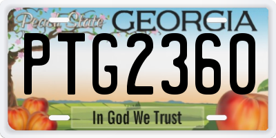 GA license plate PTG2360