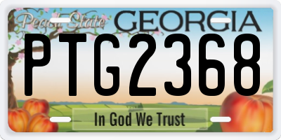 GA license plate PTG2368