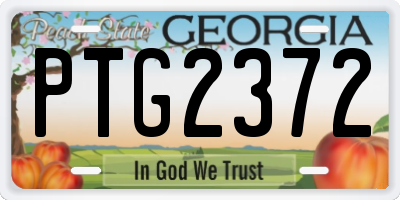 GA license plate PTG2372